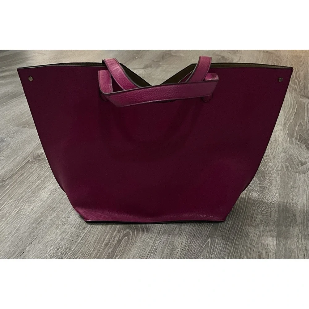 NEIMAN MARCUS Shoulder Tote Purse Bag Vegan Leather Pink Fuchsia